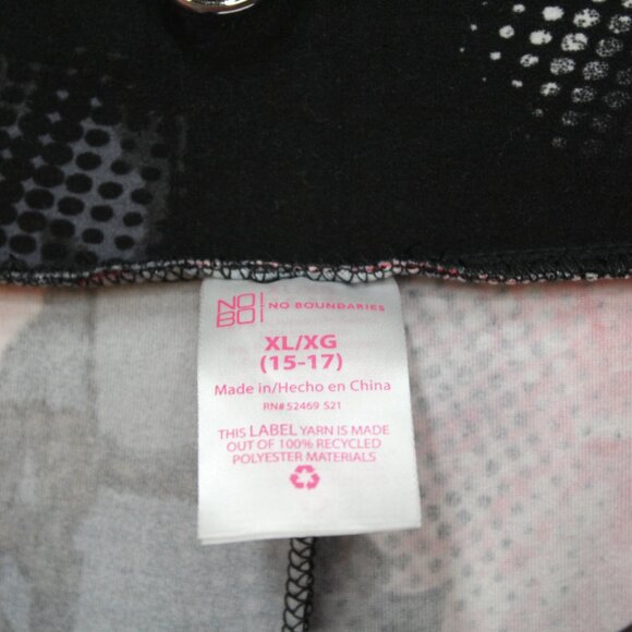 No Boundaries Black and Pink Floral Flare Pants - Picture 11 of 11